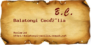 Balatonyi Cecília névjegykártya